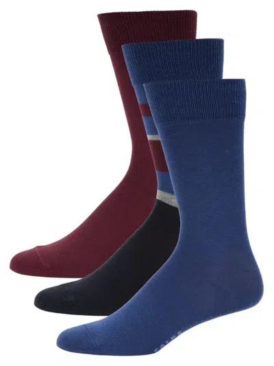 FALKE MEN'S HAPPY BOX 3-PACK ASSORTED CREW SOCKS