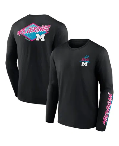 FANATICS BRANDED MEN'S BLACK MICHIGAN WOLVERINES SPRING BREAK LONG SLEEVE T-SHIRT