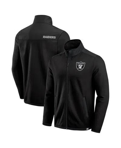 FANATICS DARIUS RUCKER COLLECTION BY FANATICS MEN'S BLACK LAS VEGAS RAIDERS COLOR BLOCK POLAR FLEECE FULL-ZIP