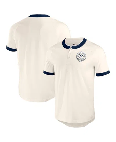 FANATICS DARIUS RUCKER COLLECTION BY FANATICS MEN'S WHITE CLEVELAND GUARDIANS HENLEY RAGLAN T-SHIRT