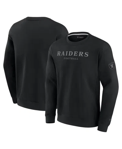 FANATICS MEN'S AND WOMEN'S BLACK LAS VEGAS RAIDERS ELEMENTS UNLIMITED FLEECE PULLOVER SWEATSHIRT