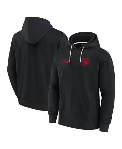 FANATICS MEN'S AND WOMEN'S BLACK TORONTO RAPTORS ELEMENTS SUPER SOFT FLEECE PULLOVER HOODIE