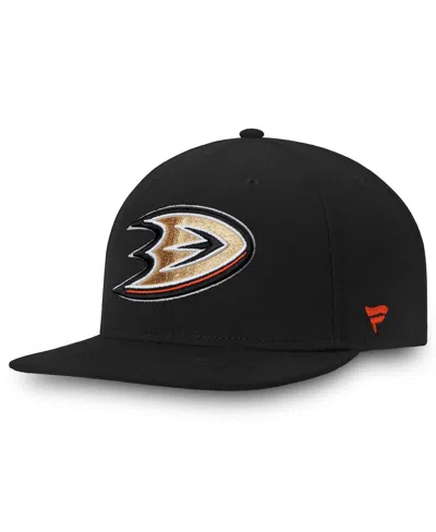 FANATICS MEN'S BLACK ANAHEIM DUCKS CORE FITTED HAT