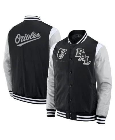 FANATICS MEN'S BLACK BALTIMORE ORIOLES ELEMENTS ELITE FULL-SNAP JACKET