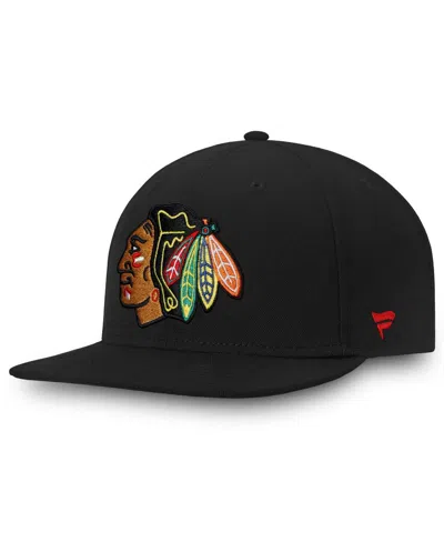 FANATICS MEN'S BLACK CHICAGO BLACKHAWKS CORE FITTED HAT