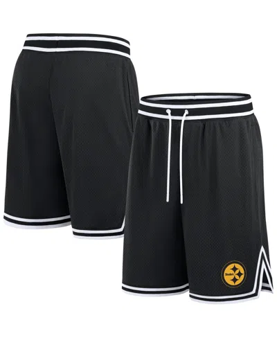 FANATICS MEN'S BLACK PITTSBURGH STEELERS ELEMENTS FUTURE GROUND SHORTS
