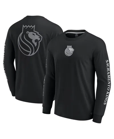 FANATICS MEN'S BLACK SACRAMENTO KINGS ELEMENTS STRIVE LONG SLEEVE T-SHIRT