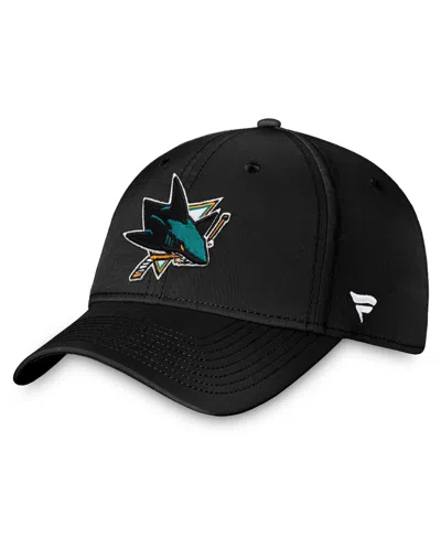 FANATICS MEN'S BLACK SAN JOSE SHARKS CORE PRIMARY LOGO FLEX HAT