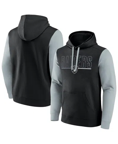 FANATICS MEN'S BLACK/GRAY LAS VEGAS RAIDERS BIG TALL OUTLINE PULLOVER HOODIE