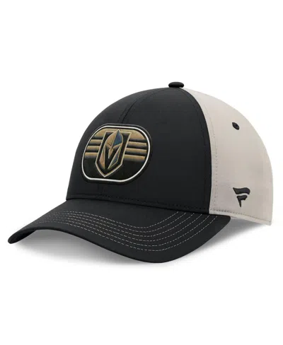 FANATICS MEN'S BLACK/GRAY VEGAS GOLDEN KNIGHTS 2025 STANLEY CUP PLAYOFFS LOCKER ROOM TRUCKER ADJUSTABLE HAT