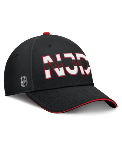 FANATICS MEN'S BLACK/RED NEW JERSEY DEVILS AUTHENTIC PRO RINK TEAM CODE FLEX HAT