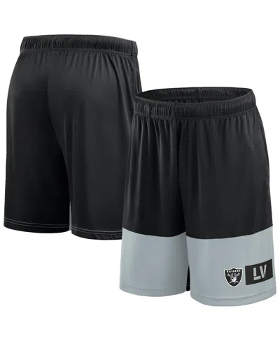 FANATICS MEN'S BLACK/SILVER LAS VEGAS RAIDERS BIG TALL BEST OF THE BEST PERFORMANCE SHORTS