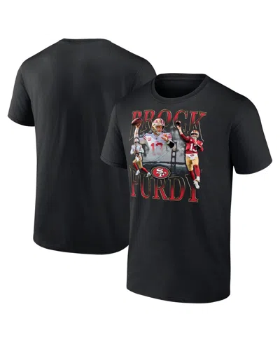 FANATICS MEN'S BROCK PURDY BLACK SAN FRANCISCO 49ERS NOTORIOUS PLAYER GRAPHIC T-SHIRT