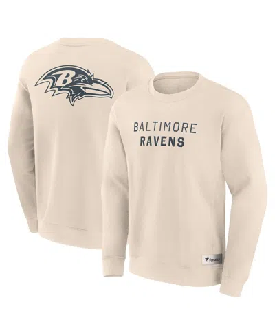 FANATICS MEN'S CREAM BALTIMORE RAVENS ELEMENTS FUTURE GROUND LETTERING PULLOVER SWEATSHIRT