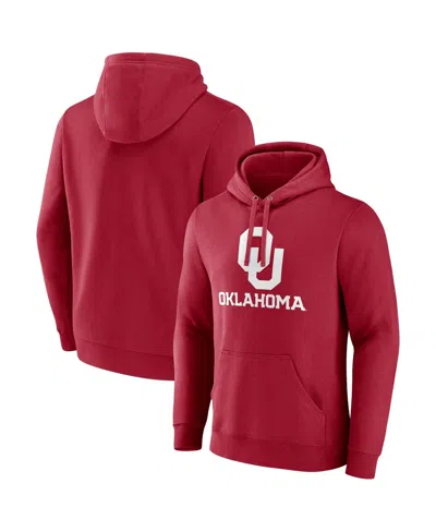 FANATICS MEN'S CRIMSON OKLAHOMA SOONERS TEAM LOCKUP PULLOVER HOODIE