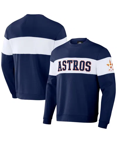 FANATICS MEN'S DARIUS RUCKER COLLECTION BY FANATICS NAVY HOUSTON ASTROS STRIPE PULLOVER SWEATSHIRT