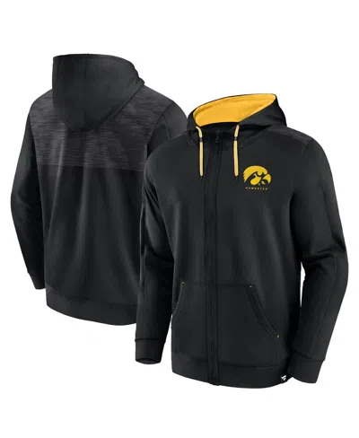 FANATICS MEN'S FANATICS BLACK IOWA HAWKEYES POWER INDEX FULL-ZIP HOODIE