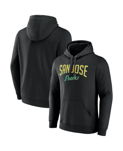 FANATICS MEN'S FANATICS BLACK SAN JOSE SHARKS SPECIAL EDITION 2.0 WORDMARK PULLOVER HOODIE