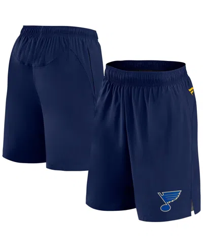 FANATICS MEN'S FANATICS NAVY ST. LOUIS BLUES AUTHENTIC PRO TECH SHORTS