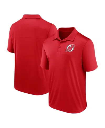 FANATICS MEN'S FANATICS RED NEW JERSEY DEVILS LEFT SIDE BLOCK POLO SHIRT