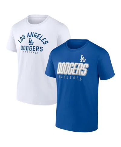 FANATICS MEN'S FANATICS ROYAL, WHITE LOS ANGELES DODGERS PLAYER PACK T-SHIRT COMBO SET