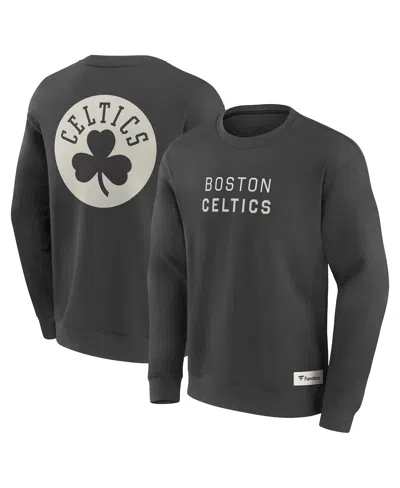 FANATICS MEN'S GRAY BOSTON CELTICS ELEMENTS FUTURE GROUND LETTERING PULLOVER SWEATSHIRT