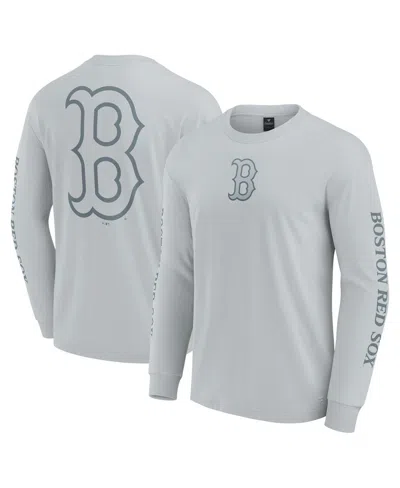 FANATICS MEN'S GRAY BOSTON RED SOX ELEMENTS STRIVE LONG SLEEVE T-SHIRT