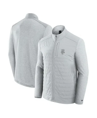 FANATICS MEN'S GRAY WISCONSIN BADGERS TONAL PRIMARY LOGO FULL-ZIP JACKET