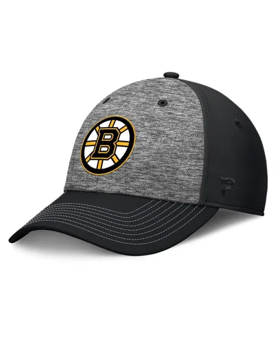 FANATICS MEN'S GRAY/BLACK BOSTON BRUINS FUNDAMENTAL TOP SHELF 2-TONE FLEX HAT