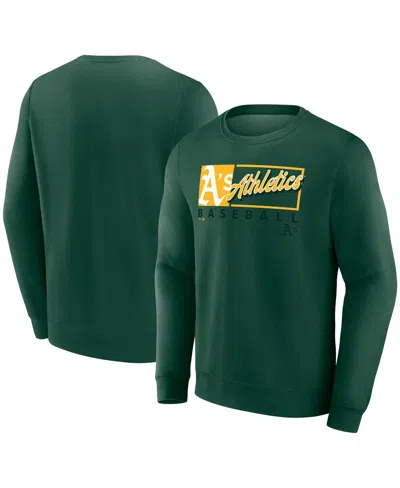 FANATICS MEN'S GREEN ATHLETICS FOCUS FLEECE PULLOVER SWEATSHIRT