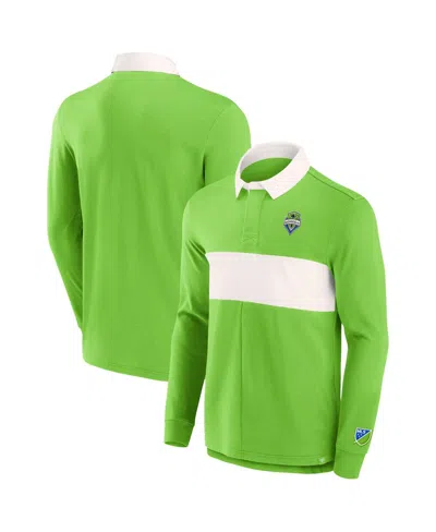 FANATICS MEN'S GREEN SEATTLE SOUNDERS FC PENALTY KICK LONG SLEEVE POLO