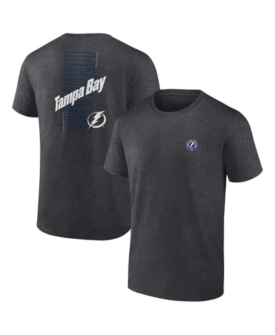 FANATICS MEN'S HEATHER CHARCOAL TAMPA BAY LIGHTNING BACKBONE T-SHIRT
