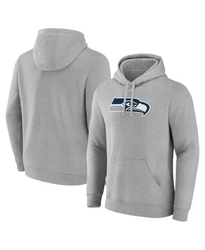 FANATICS MEN'S HEATHER GRAY SEATTLE SEAHAWKS DELIVER FLEECE PULLOVER HOODIE
