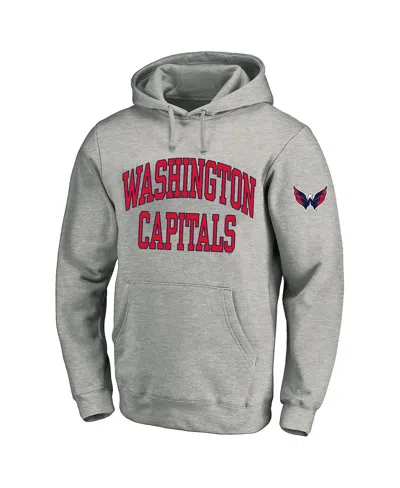 FANATICS MEN'S HEATHER GRAY WASHINGTON CAPITALS BIG TALL FLEECE PULLOVER HOODIE