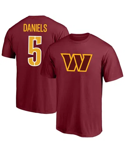 FANATICS MEN'S JAYDEN DANIELS BURGUNDY WASHINGTON COMMANDERS BIG TALL PLAYER NAME NUMBER T-SHIRT