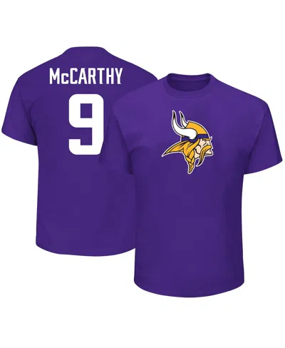FANATICS MEN'S J.J. MCCARTHY PURPLE MINNESOTA VIKINGS 2024 NFL DRAFT FIRST ROUND PICK BIG TALL NAME NUMBER T-