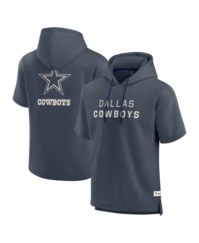 FANATICS MEN'S NAVY DALLAS COWBOYS ELEMENTS FUTURE GROUND LETTERING SHORT SLEEVE PULLOVER HOODIE