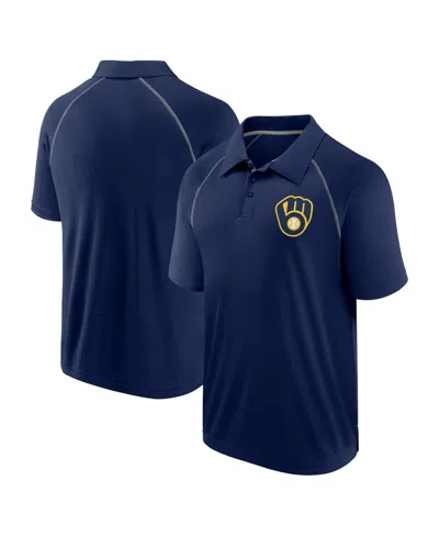 FANATICS MEN'S NAVY MILWAUKEE BREWERS STRONG ALONE RAGLAN POLO