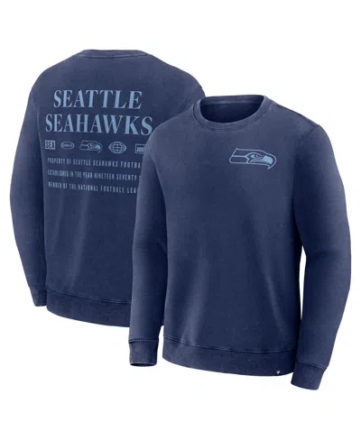 FANATICS MEN'S NAVY SEATTLE SEAHAWKS DEEP ROUTE PULLOVER SWEATSHIRT