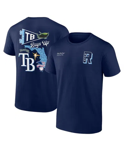 FANATICS MEN'S NAVY TAMPA BAY RAYS SPLIT ZONE T-SHIRT
