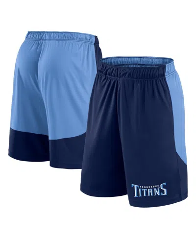 FANATICS MEN'S NAVY/LIGHT BLUE TENNESSEE TITANS LAUNCH SHORTS