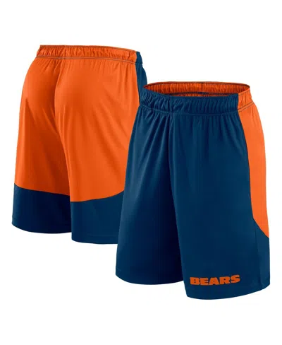 FANATICS MEN'S NAVY/ORANGE CHICAGO BEARS LAUNCH SHORTS