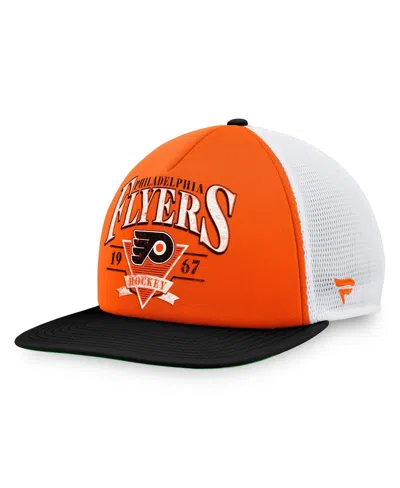 FANATICS MEN'S ORANGE PHILADELPHIA FLYERS CLASSIC FOAM ADJUSTABLE TRUCKER HAT