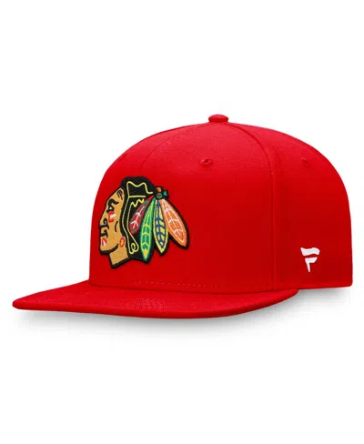 FANATICS MEN'S RED CHICAGO BLACKHAWKS CORE PRIMARY LOGO SNAPBACK HAT