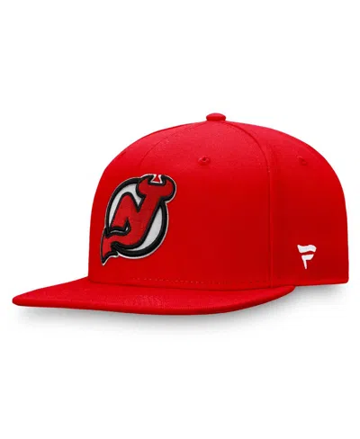 FANATICS MEN'S RED NEW JERSEY DEVILS CORE PRIMARY LOGO SNAPBACK HAT