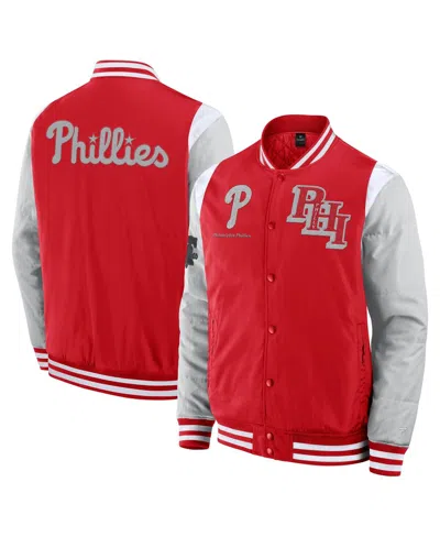 FANATICS MEN'S RED PHILADELPHIA PHILLIES ELEMENTS ELITE FULL-SNAP JACKET