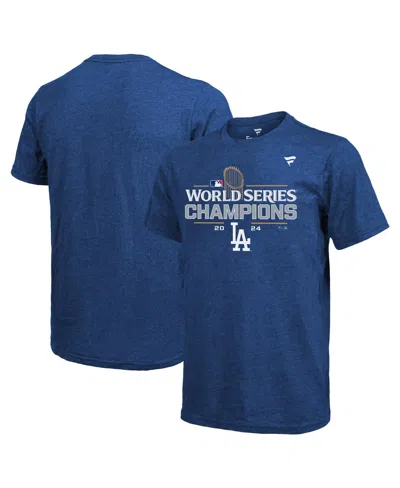 FANATICS MEN'S ROYAL LOS ANGELES DODGERS 2024 WORLD SERIES CHAMPIONS LOCKER ROOM JERSEY TRI-BLEND T-SHIRT