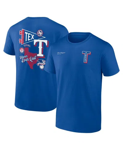 FANATICS MEN'S ROYAL TEXAS RANGERS SPLIT ZONE T-SHIRT