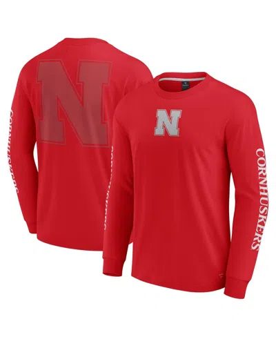 FANATICS MEN'S SCARLET NEBRASKA HUSKERS STRIVE LONG SLEEVE T-SHIRT