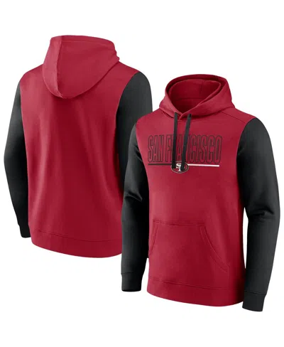 FANATICS MEN'S SCARLET SAN FRANCISCO 49ERS BIG TALL OUTLINE PULLOVER HOODIE